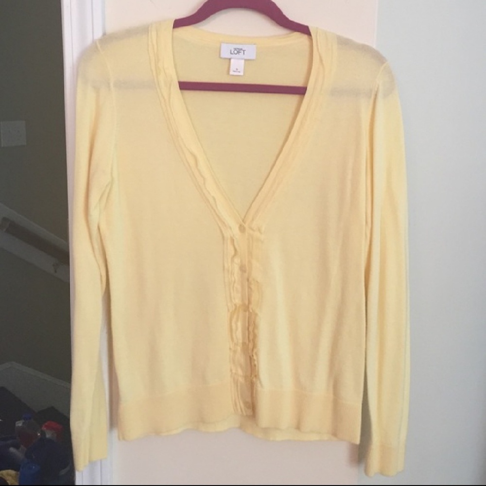 LOFT Yellow Cardigan